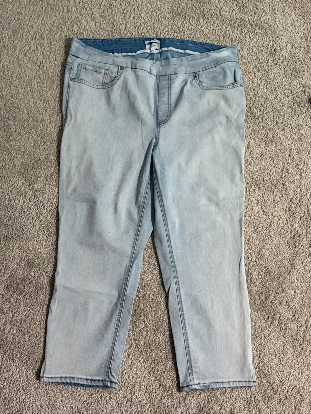 Westbound Pale Blue Cropped Slim Jeans